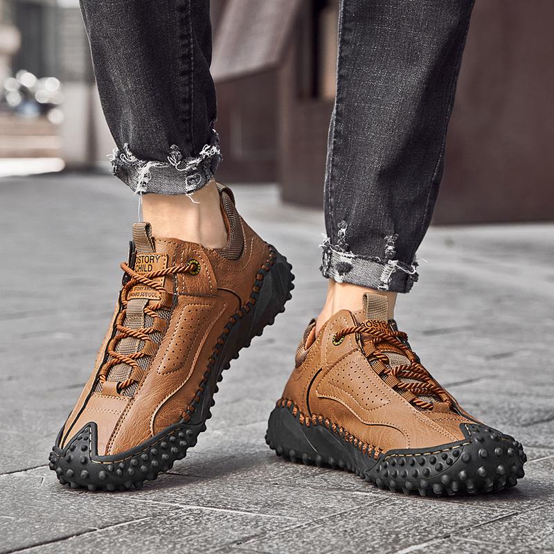 38-48 Mens  Retro Cow Leather Shoes Men Loafers Handmade Casual Leather Shoes Moccasins Men Flats Shoes