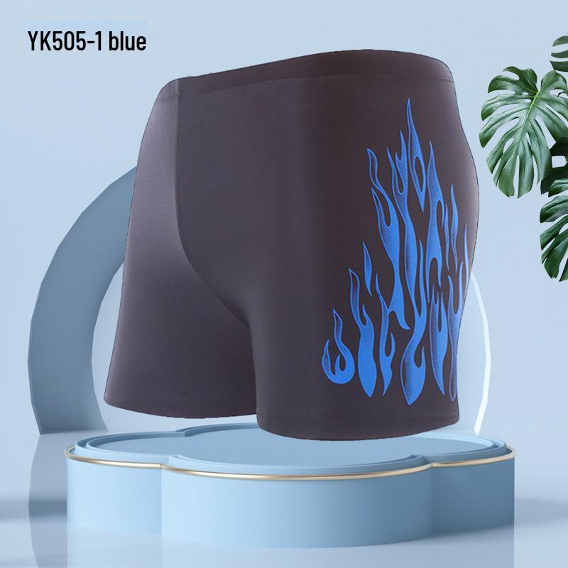 Costume de baie pentru bărbați mărimi mari stil flacără cu picior pătrat - Articole de plajă confortabile pentru adulți.