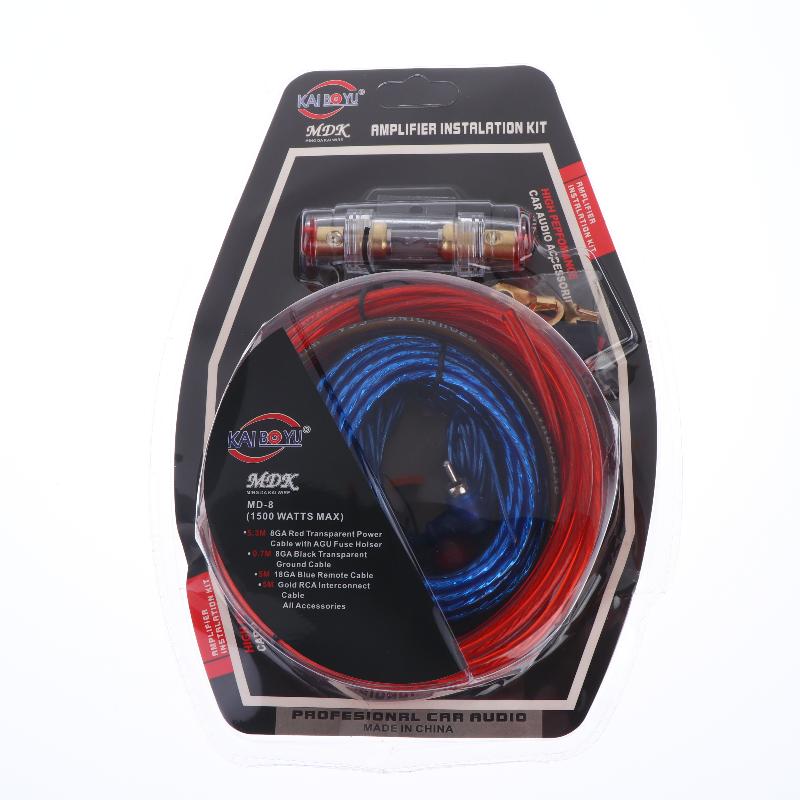 Car Amplifier Wiring Kit 1 Set for Subwoofer Audio System Installation Efficient Signal Transmission for Crystal Clear Bass Output