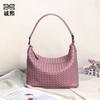 Hand-woven Messenger Bag, Textured Soft Leather Women's Bag, Casual Shoulder Underarm Bag, Large-capacity Trendy Bag.