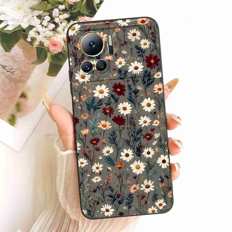 For Infinix Note 12 VIP Case Cute Cat Cartoon Flower Silicone Cover For Infinix Note12 VIP 12 Vip X672 6.7" Phone Cases Coque