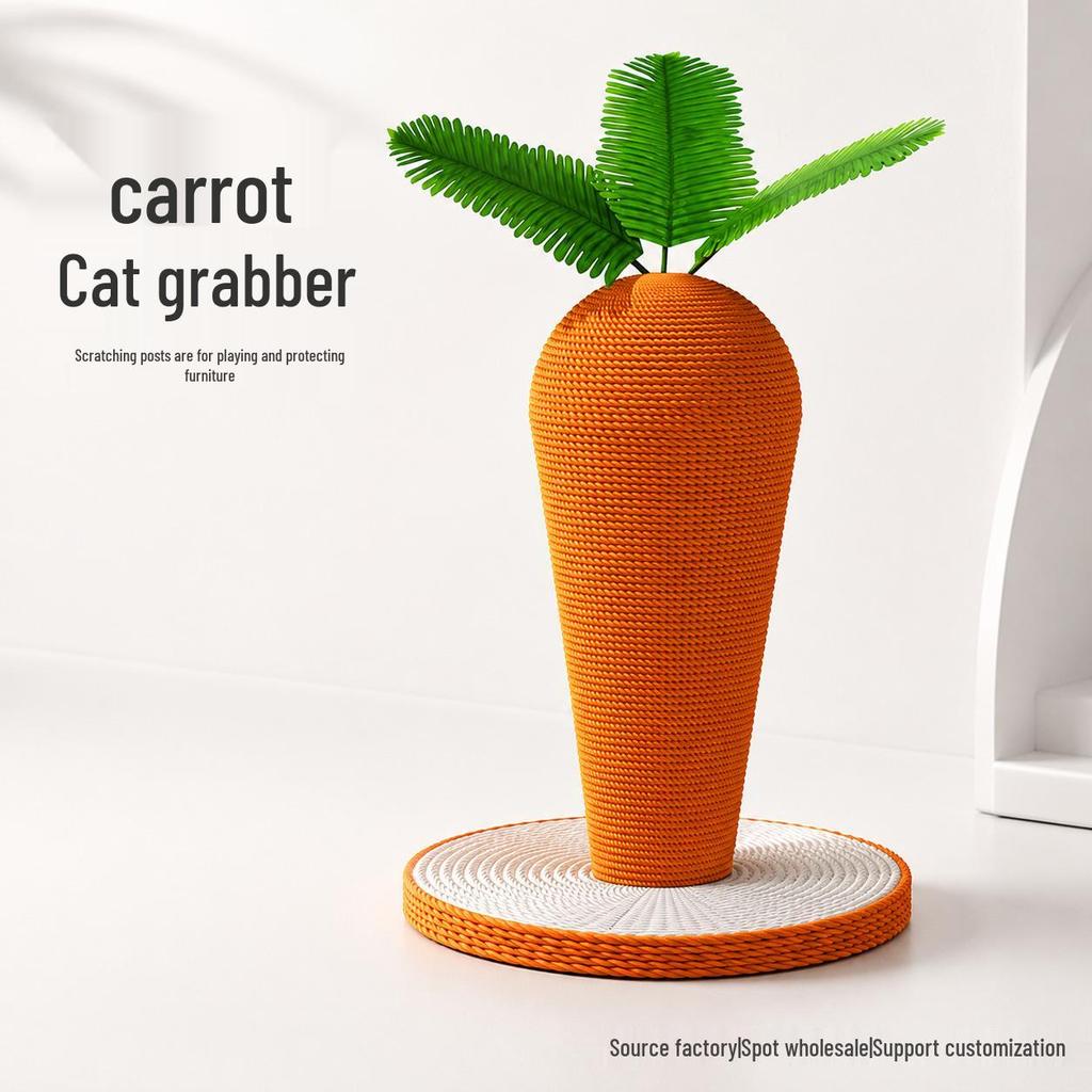 Cross Carrot Cat Climbing Frame & Sisal Scratching Post Toy for Nail Grinding & Itching Relief