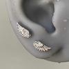 Fashion Zircon Wing Stud Earrings for Women Luxury Shiny Crystal Creative Angel Wings Cross Silver Color Ear Studs Jewelry Gifts