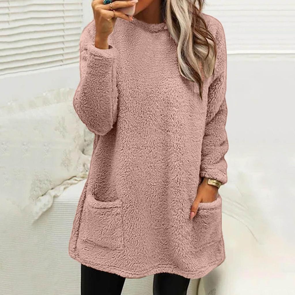 Sweatshirts For Women Mock Turtleneck Fall Winter Warm Sweater Plus Size Tunic Pullover Tops With Pockets