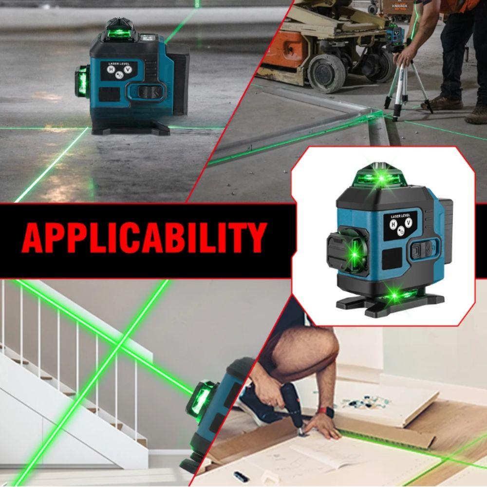 Horizontal Vertical Cross 360° Rotating Laser Level Green Beam Laser Level Construction Site