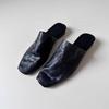Retro Square Head Slip-On Mules Women's Summer Outdoor Wear French Casual Flat Head Sandals New 2025 Fashion Rubber Upgraded Ver
