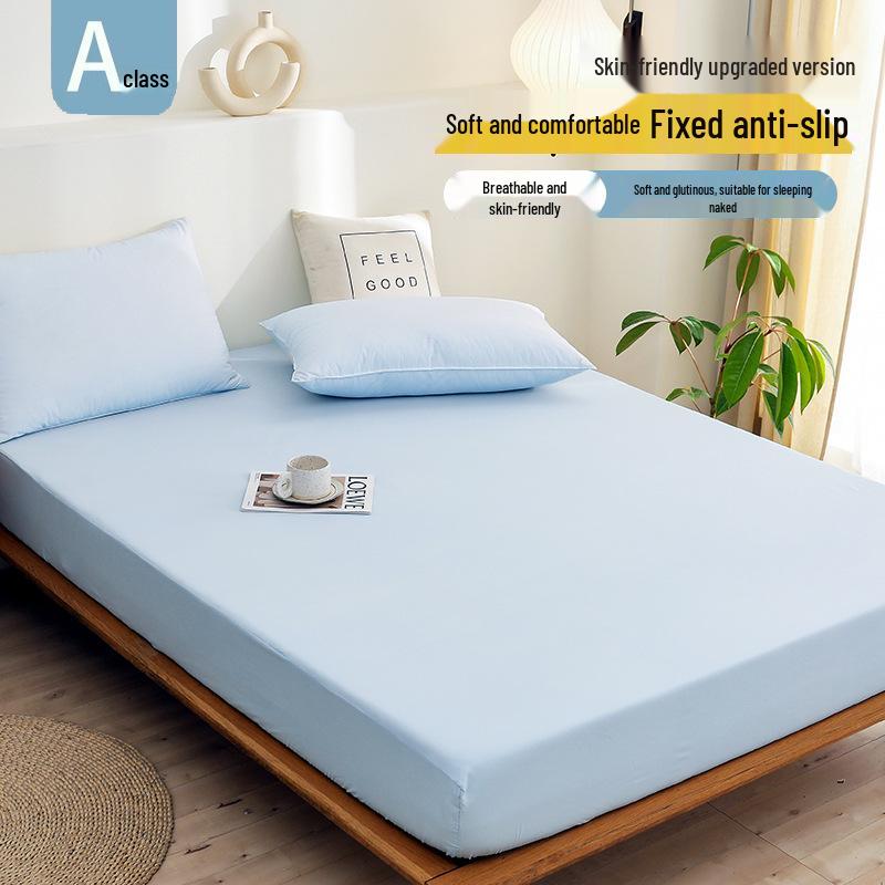 2025 All-Season Solid Color Fitted Sheet - Full Cotton Dustproof Mattress Protector