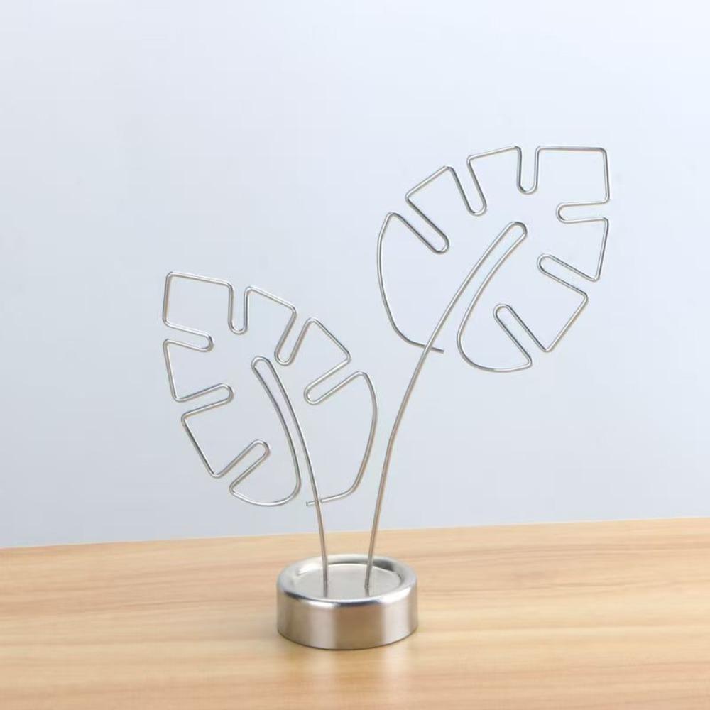 Leaf Vein Business Card Holder Metal Menu Holder Minimalism Photo Holder  Decor