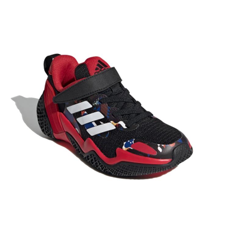 adidas 4Uture Rnr ''CNY'' El K Fabric Slip Resistant Abrasion Resistant Low Top Running Shoes Black Red White Kids' FZ4589