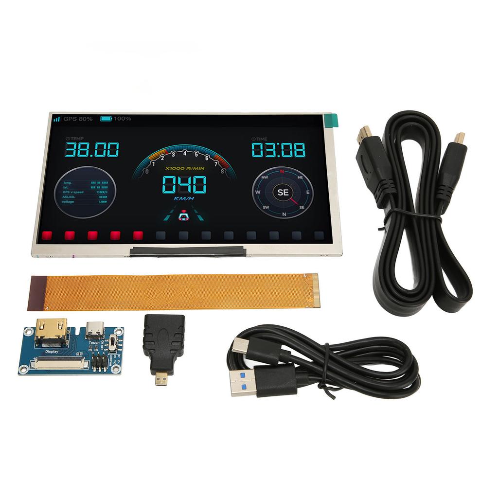 7-Zoll-IPS-Bildschirm HD 170 Grad Betrachtungswinkel Hintergrundbeleuchtung Dünnes integriertes Display für Raspberry Pi