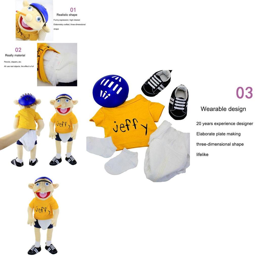 Soft And Skin-friendly Jeffy Cartoon Plush Hand Puppet Toy For Kids And Adults Perfect Christmas And Birthday Gift!