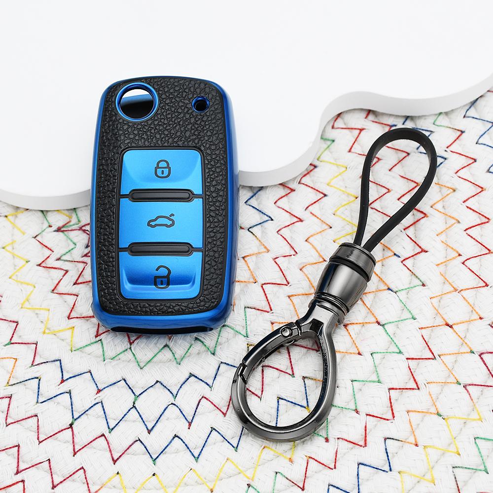 Tpu Leather Car Key Case Cover For Vw Volkswagen Golf 4 5 6 Mk6 Polo Tiguan Passat B5 B6 B7 Jetta Lavida For Skoda Octavia