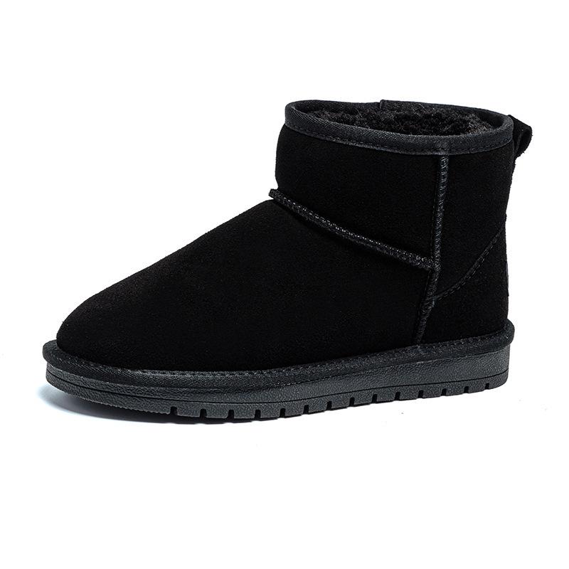 Integrierte Pelz-Schneestiefel Herren und Damen Winter verdickt warm wasserdicht rutschfest Samt Baumwollschuhe Große Baumwollschuhe