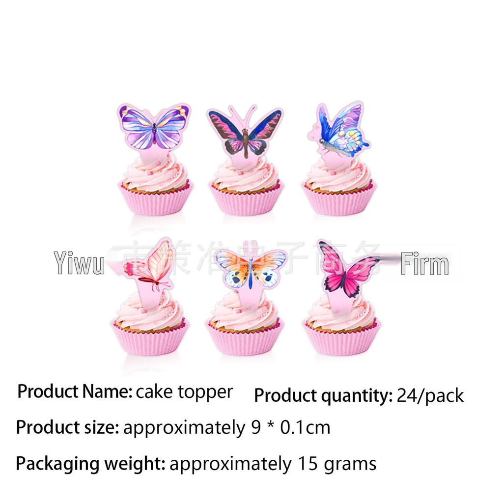 Pink Butterfly Birthday Party Tableware Set – Plates, Napkins, Tablecloth & Decorations