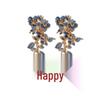 Red Cloisonné Flower Earrings: Elegant Chinese Wedding Qipao Style with Double Happiness Design