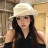 Flat-top Hepburn Style Topper Hat French Style Women Jazz Hat Elegant Black Felt Hat  Dinner