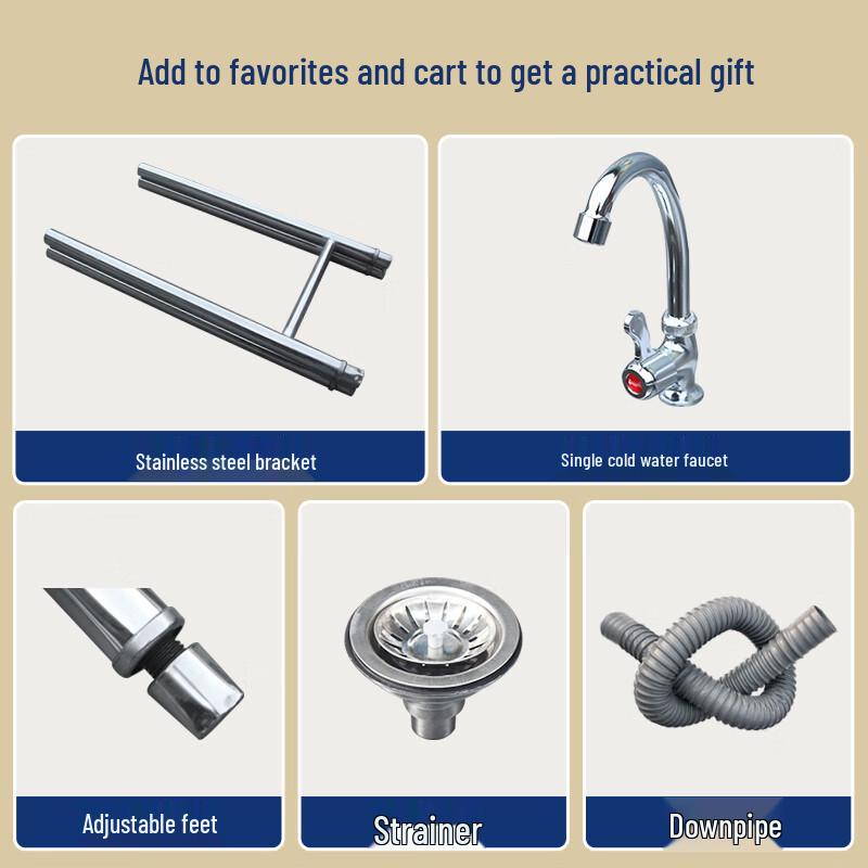 ZISIZ Commercial Single Bowl Stainless Steel Sink