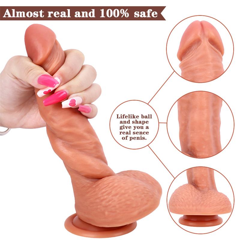 Large and Small Egg Liquid Silicone Double Hardness Imitation Penis Feels Good and Looks Good for Adults