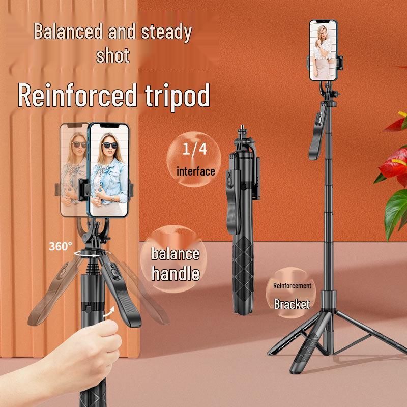 Mobile Bluetooth Panoramic Selfie Stick & Auto Pop-up Tripod for Photography & Live Streaming
