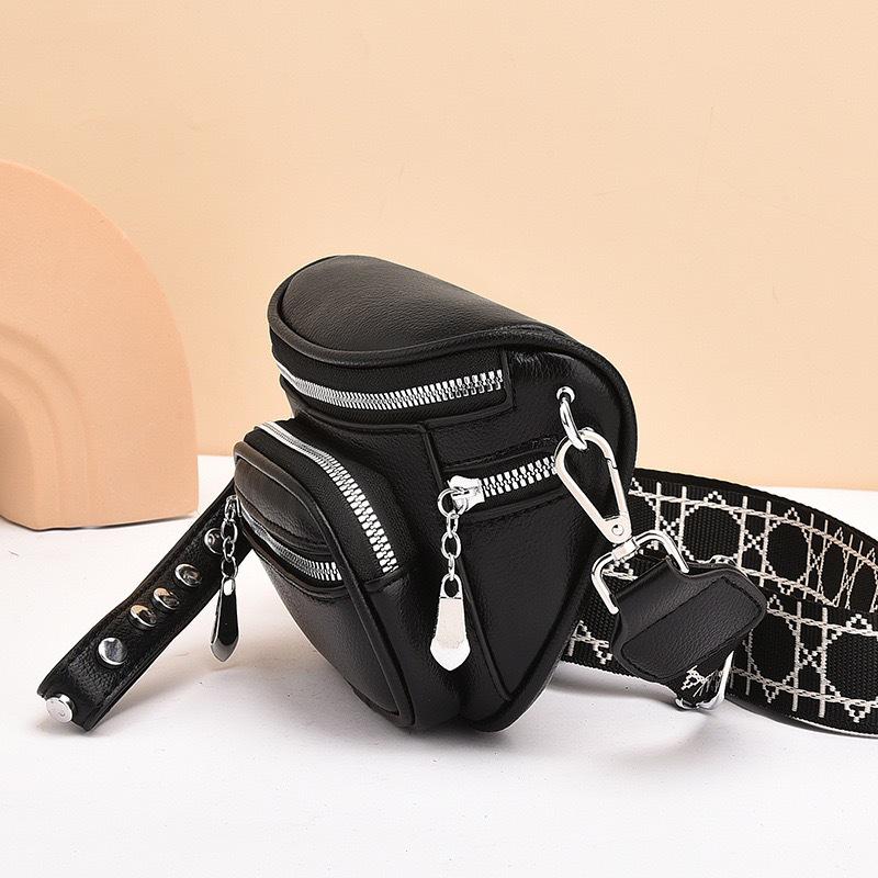 Sac bandoulière selle couleur unie tendance - Sac à bandoulière grande capacité pour femme