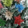 13cm Weihnachten Glitzer Blume Kopf Pailletten Realistisch Künstliche Weihnachtsstern Blume Handgemacht Simulation Weihnachtsbaum Dekorationen