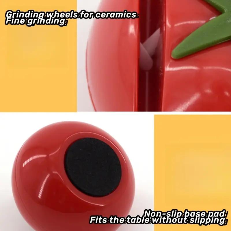 1 stk, Knivsliber, Knivslibeværktøj, Mini Sød Kreativ Tomatformet Slibesten, Knivsliber, Køkkenredskaber