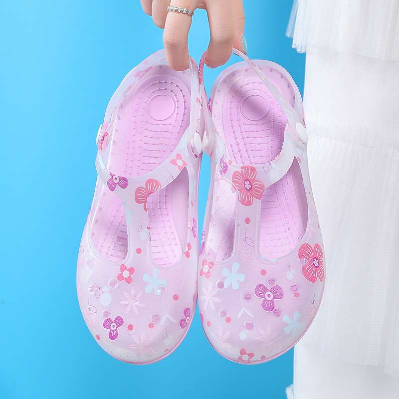 Summer new hole shoes women's sandals nurse flat jelly shoes maternity shoes beach shoes thickened home slippers women
