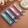 Stainless Steel Travel Cutlery Set: Fork, Spoon, Chopsticks with Portable Storage Box