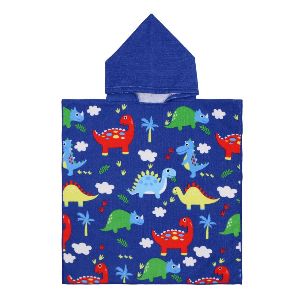 Sommer-Mikrofaser-Badeponcho mit Aufdruck für Kinder, Badetuch mit Kapuze, das nicht fusselt oder ausbleicht, Alter 2-10