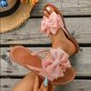 Fashion Women Flat Slippers Comfortable Leisure Slip-On Shoes Butterfly Knot Beach Slippers Summer New Big Size Sandals Slides Women