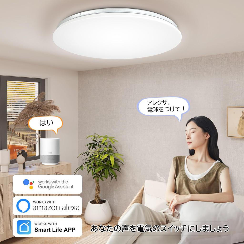 Souyuukai LED Ceiling Tatami Mat Alexa Smart LED Ceiling Color Temperature Slim Remote Control Smartphone App Alexa and Echo Bluetooth Voice Control
