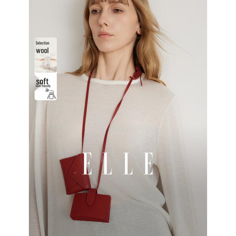 ELLE Women s Merino Wool Pullover Sweater M