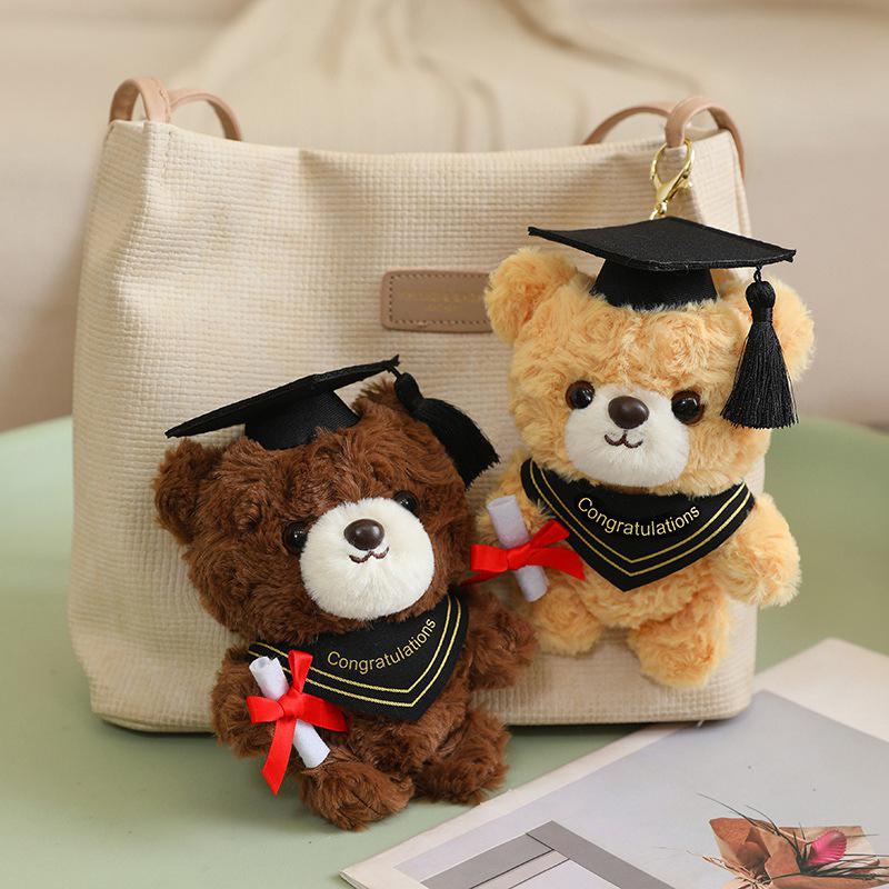 Graduation Bear Plush Toy with Doctoral Hat - Perfect Commemorative Gift for Graduation Season