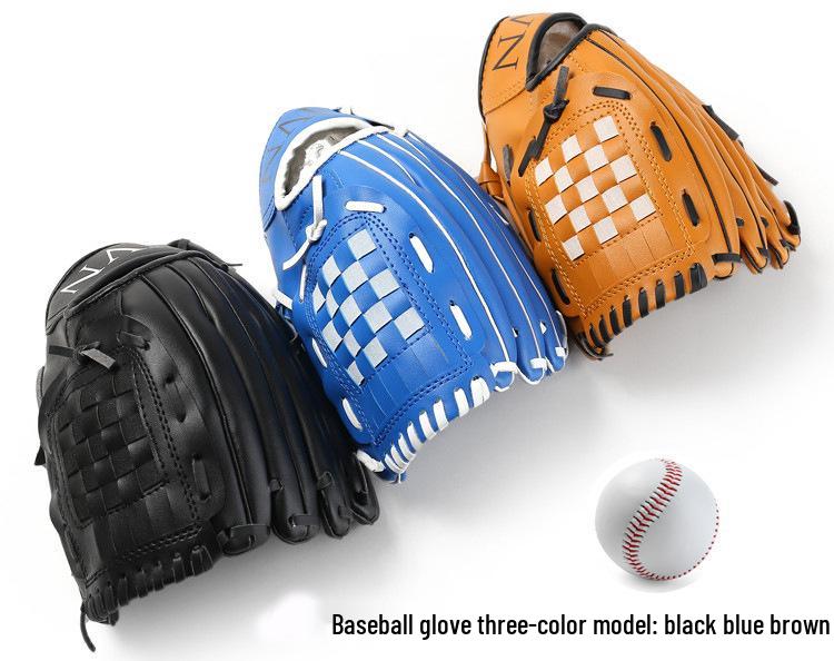 Thickened PVC Softball Baseball Glove for Youth and Adults - Full Infield Set