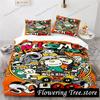 Graffiti Hip Hop Modern Street Art Bedding Set Boys Girls Twin Queen Size Duvet Cover Pillowcase Bed Kids Adult029
