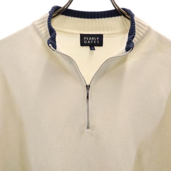 Pearly Gates Made In Japan Golf Long Sleeve Half Zip Sweater 4 Knit Men's Used