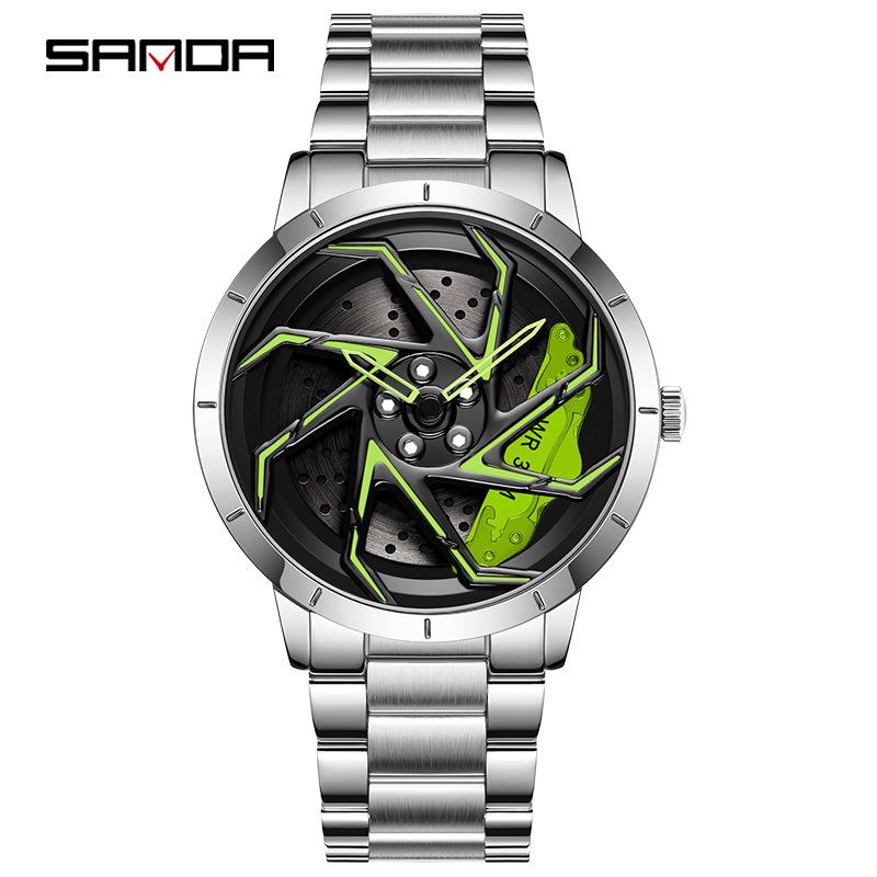 Sanda Meilleure Vente 1088 Montre pour Adolescent: Personnalisé, Cadran Rotatif 3D, Tendance, Quartz Étanche.