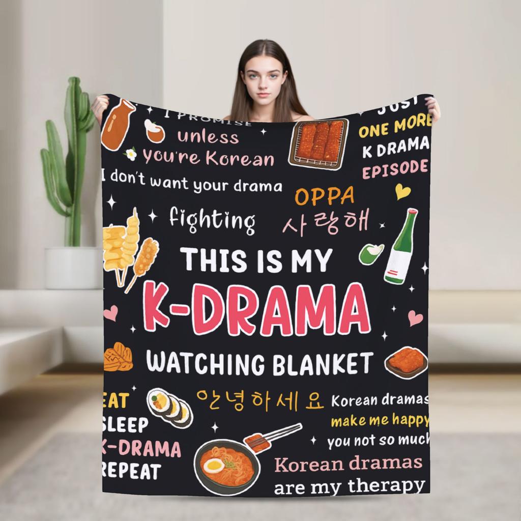K-Drama K Pop Korean Blanket Travel Office Flannel Throw Blanket For Outdoor Warm Custom DIY Quality Bedspread Gift