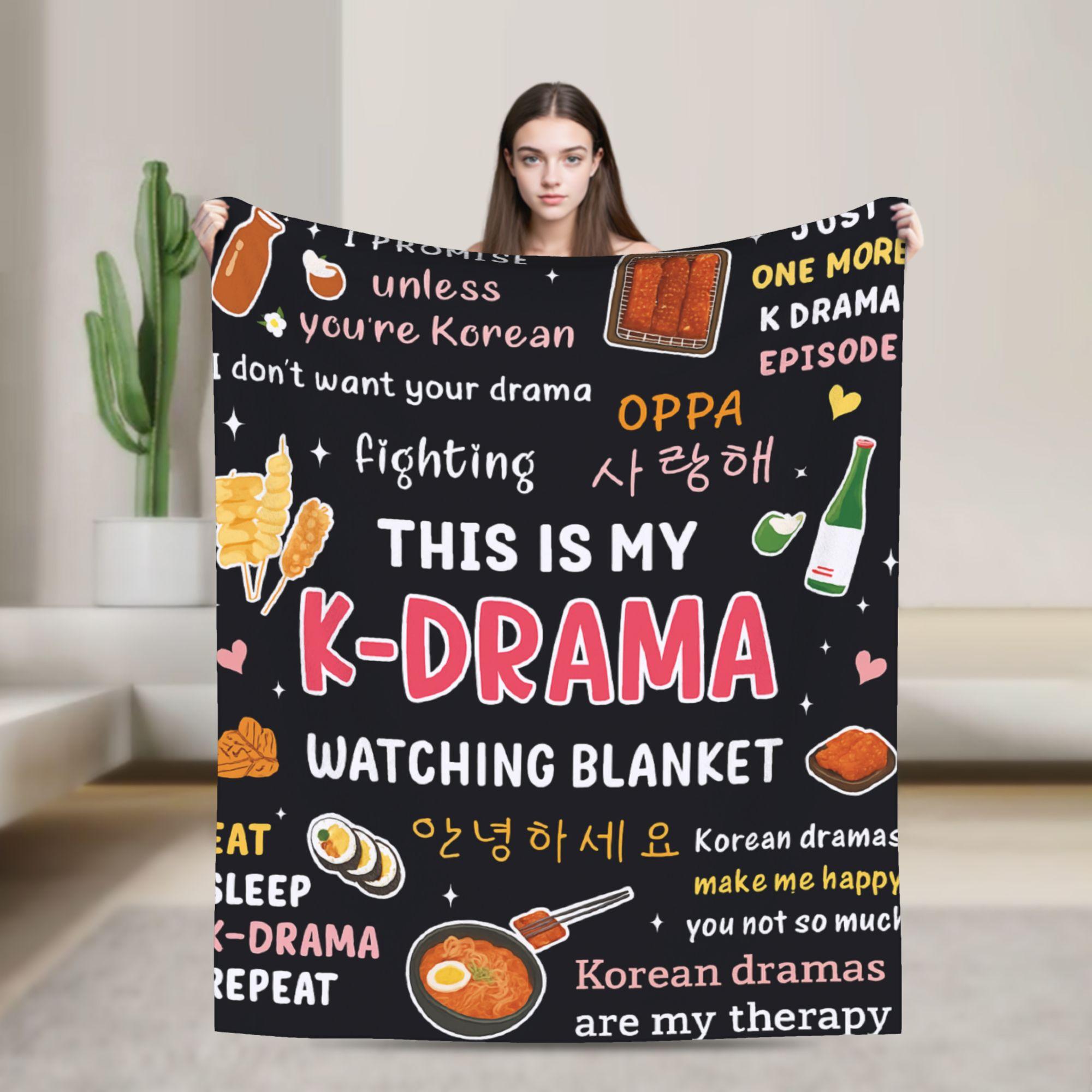 

KDrama Korean Plush Throw Blanket Warm Soft Flannel for Outdoor Travel Office Bed Decor 75x100cm (30x40inch)