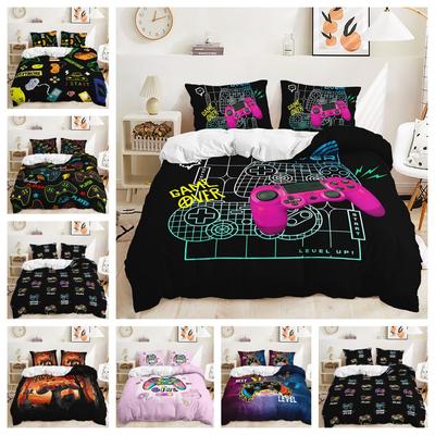 Quilt Cover Gamepad Game Bed Cover Digital Printing Bedding Three-Piece Set
