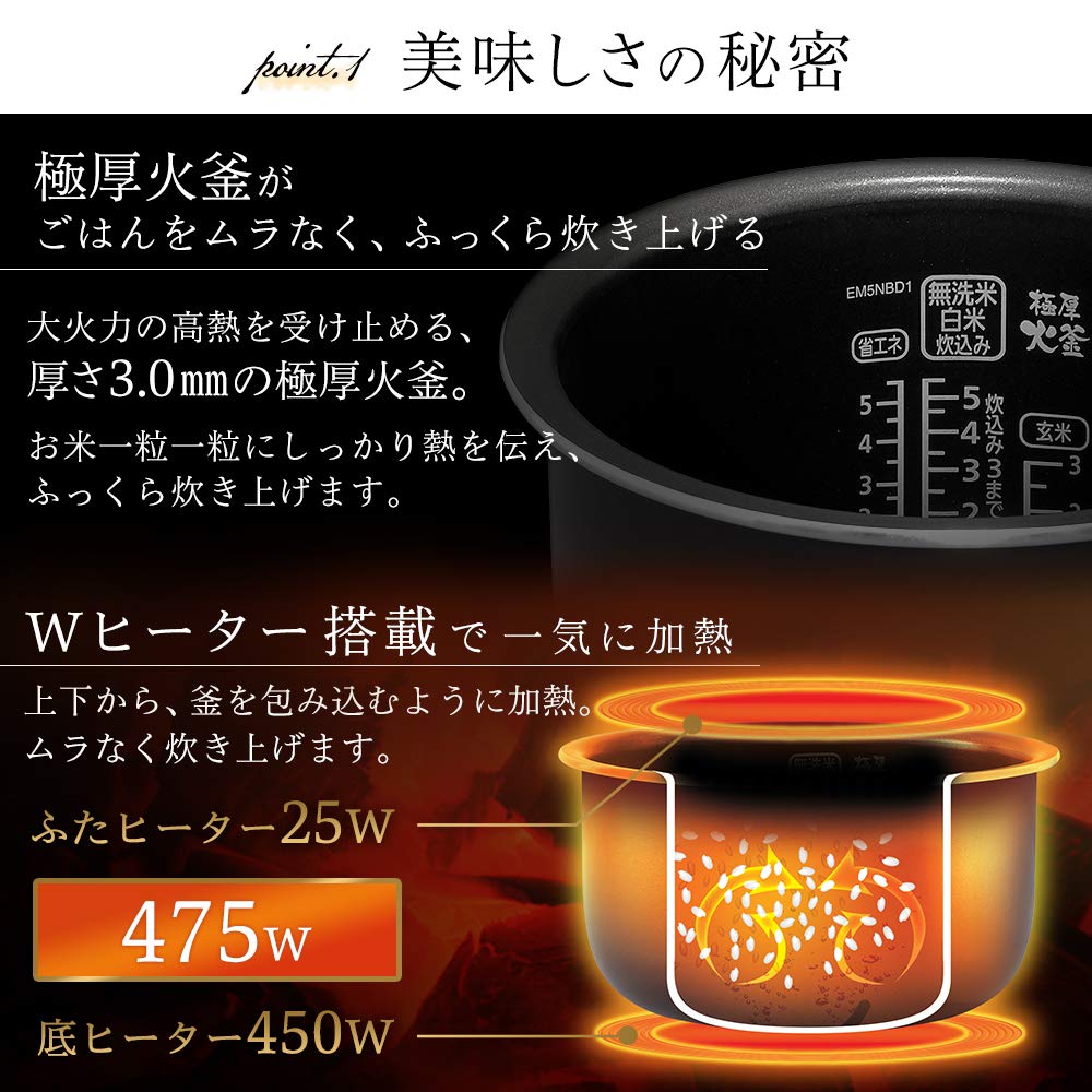 Iris Ohyama Rice for with cooking White RC-MD30 Cooker, 3-cup capacity, single-person households, brand-specific function,