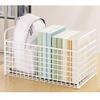 1-Tier Metal Desktop Bookshelf with Grid Panel Sturdy for Study Areas