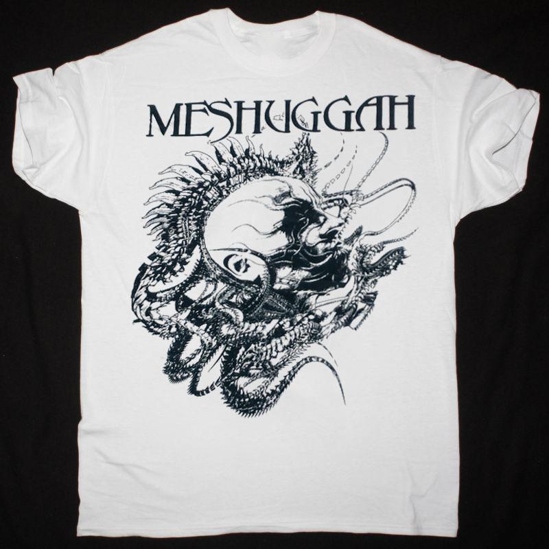 

Meshuggah Tour 2016 T- Shirt Short Sleeve Cotton White Men Size S to 5XL Unisex T-Shirt XXXXL