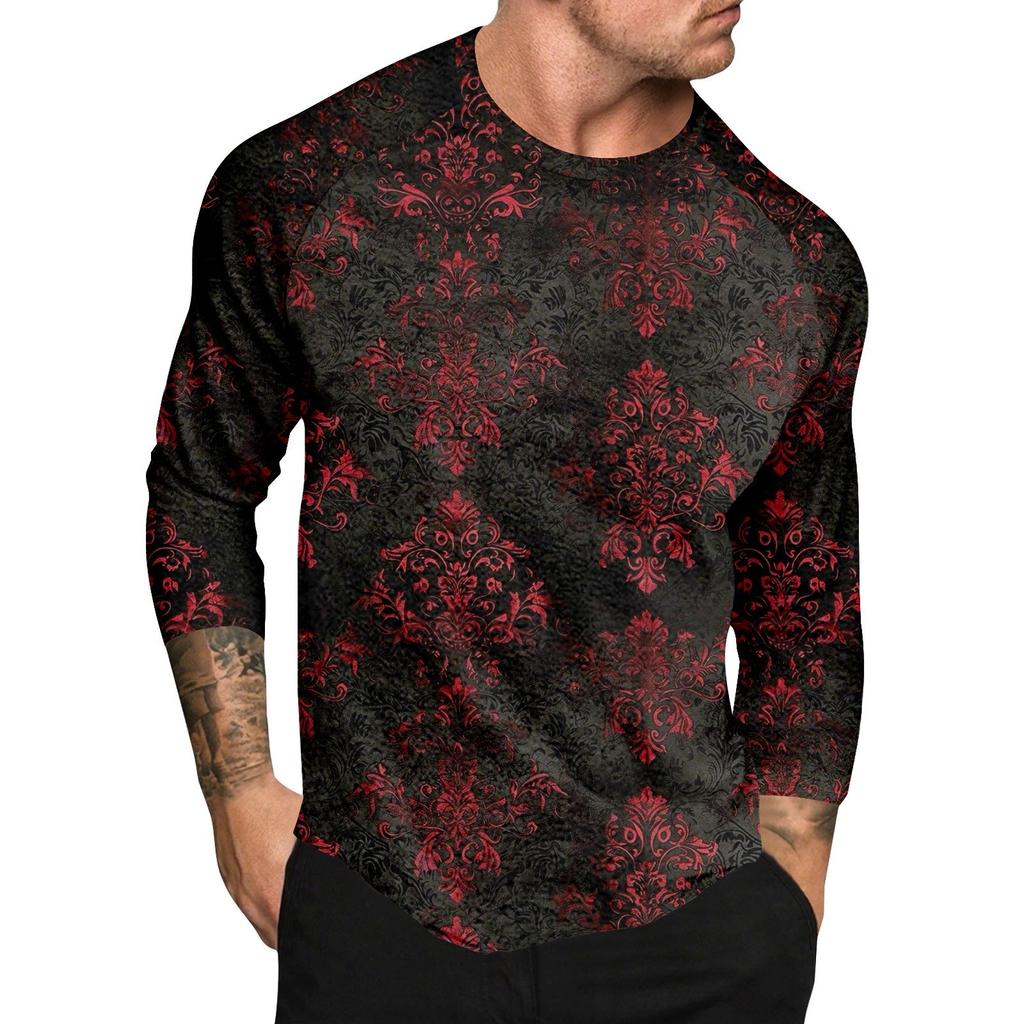 Halloween Print Raglan Sleeve Men's Long Sleeve Top