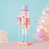 25cm Wooden Nutcracker Ornament Candy Series Soldier Statues Handcraft Doll Toy Home Office Decoration Statues Christmas Gift
