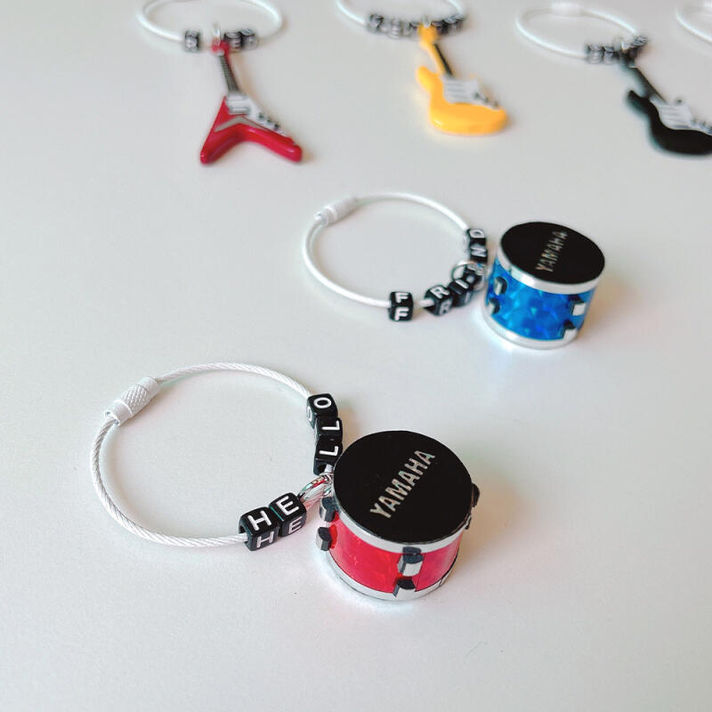 Guitar Drum Initial Name Keychain (6 types) (2) Red drum