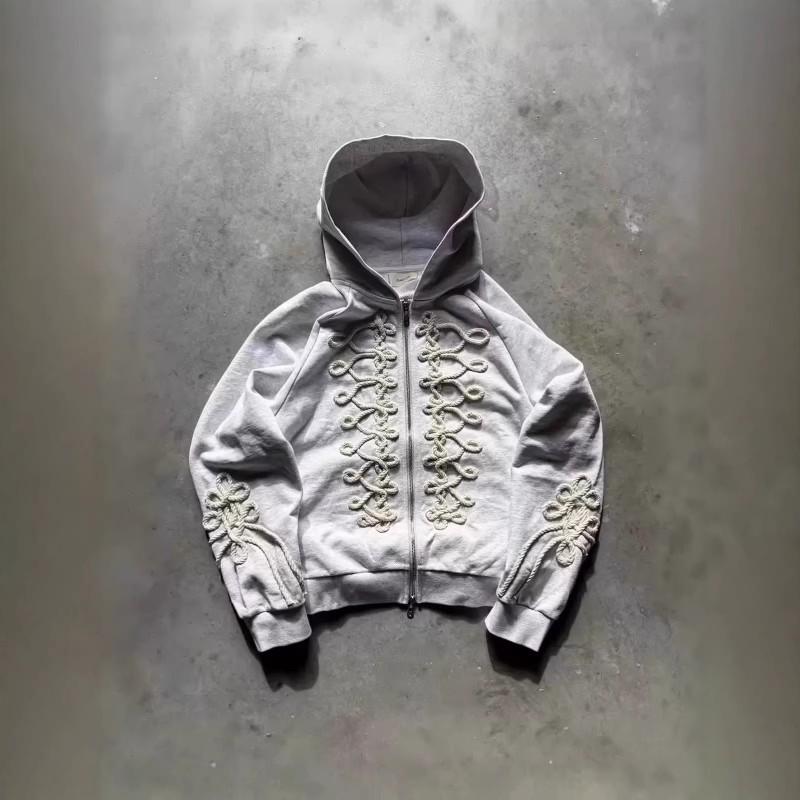 Unisex Oversized Cotton Hoodie With 3D Graphic Print Streetwear Loose Fit Long Sleeve Zipper Front