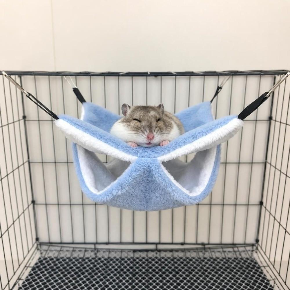 Thicken Small Animal Sleeping Bag Winter Plush Nest Bed Cozy Hanging Pet Hammock  Small Pet Cage