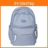 Fresh Style Nylon School Bag With Grid Design And Letter Decoration For Daily School And Leisure