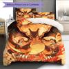 Pokémon Charmander Pattern Bedding Home Decoration Birthday Gift (1 * Duvet Cover + 2 * Pillowcase, Without Core)